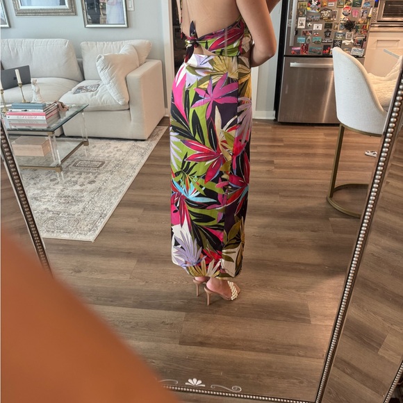 Zara Vibrant Tropical Print Halter Dress - Picture 2 of 2